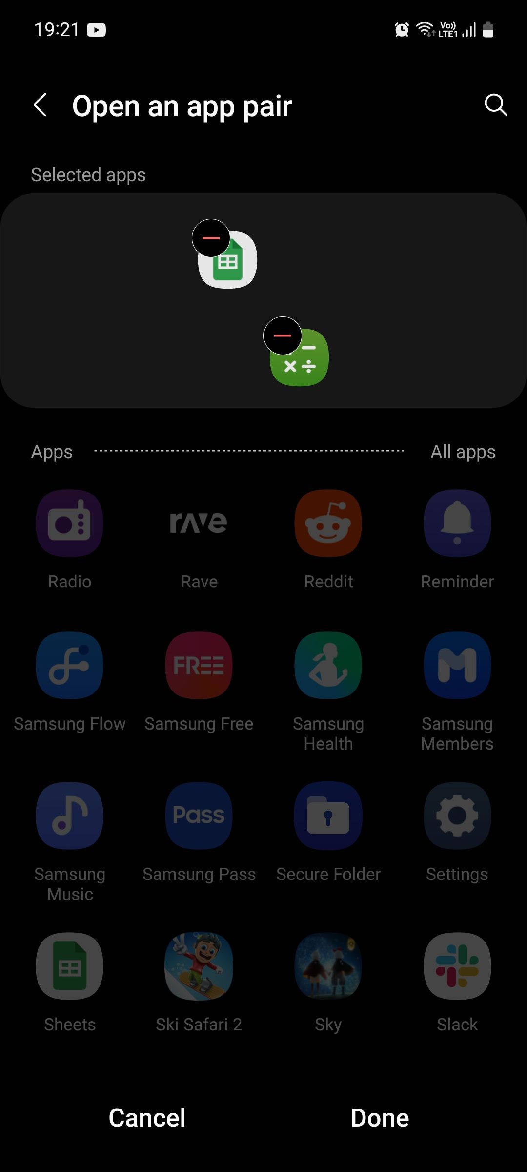 Samsung Modes and Routines Open an app pair