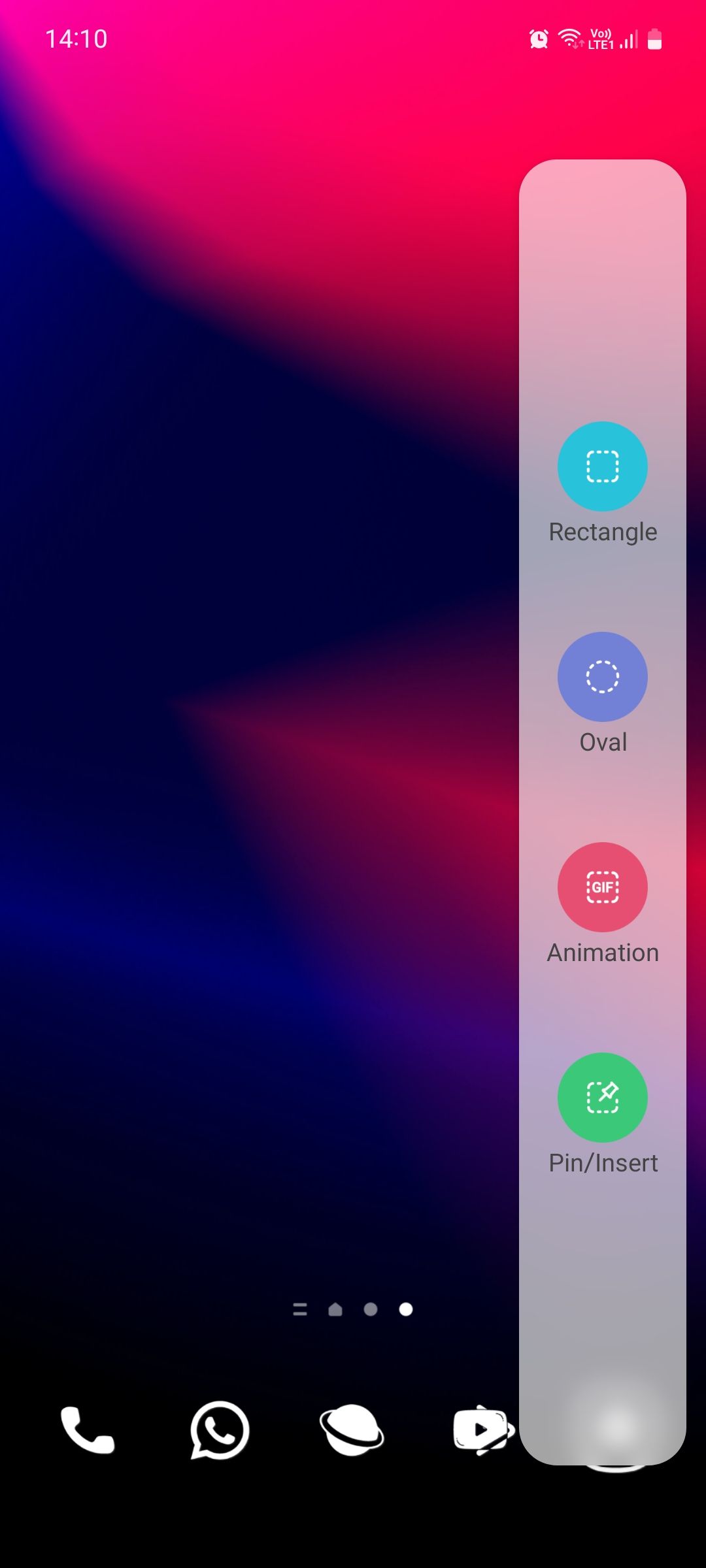 Samsung One UI Smart select edge panel shown on Home screen
