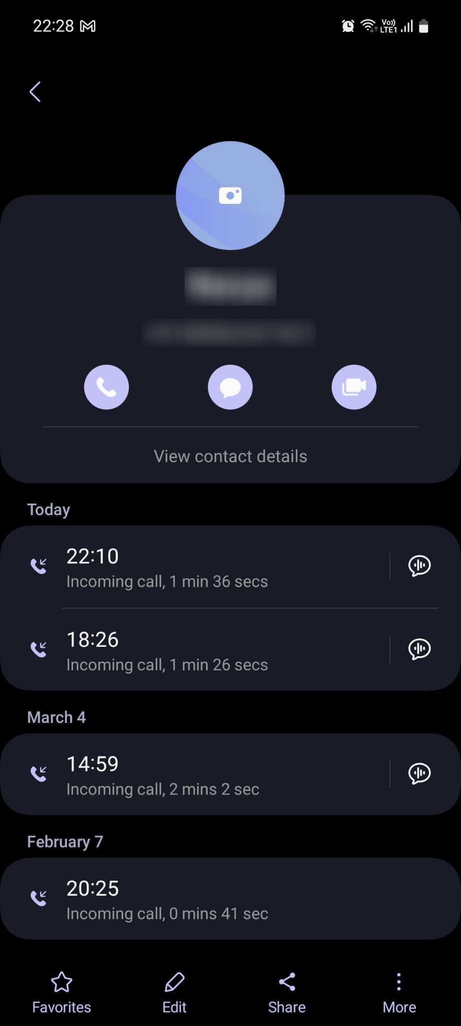 Samsung Phone app call logs with Bixby Text Call transcripts