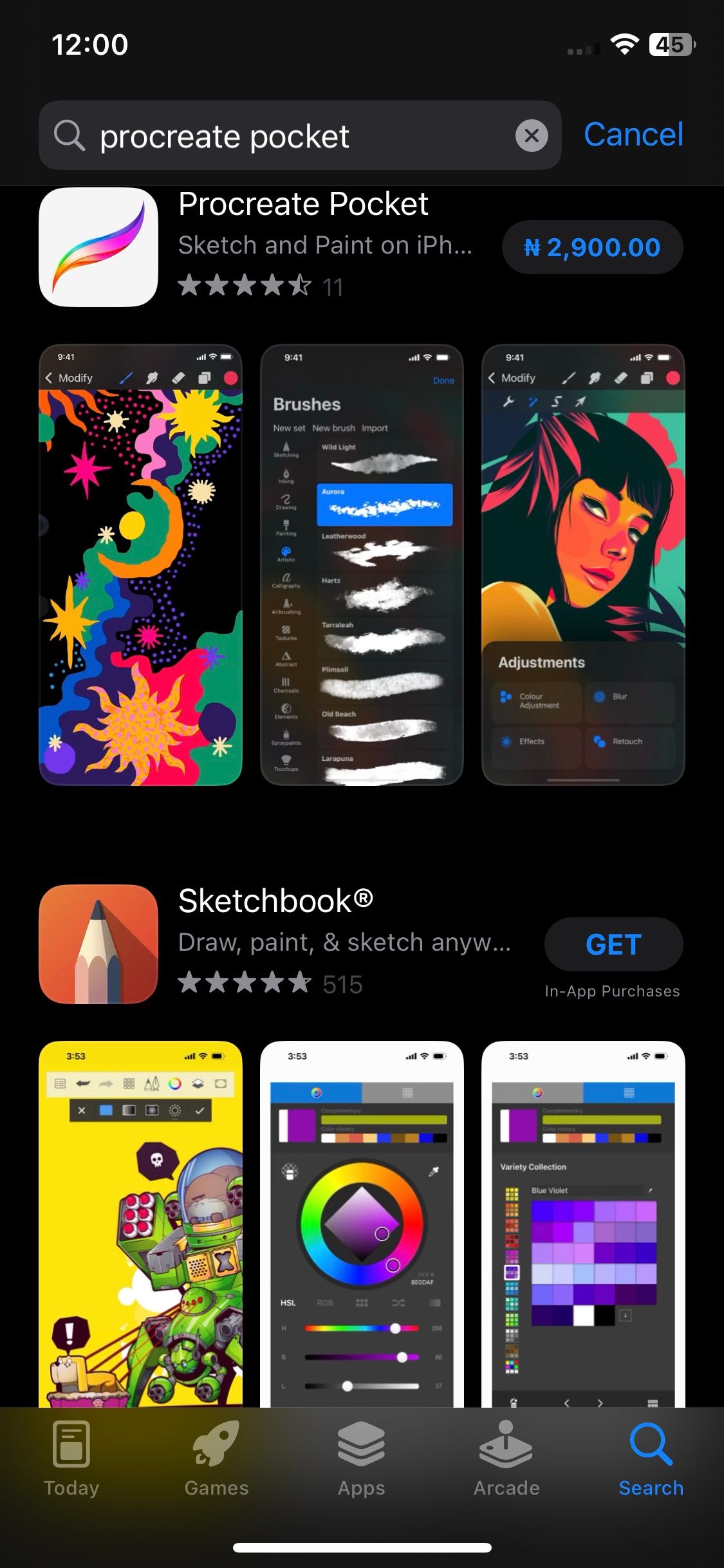 Screenshot of App Store on an iPhone 1