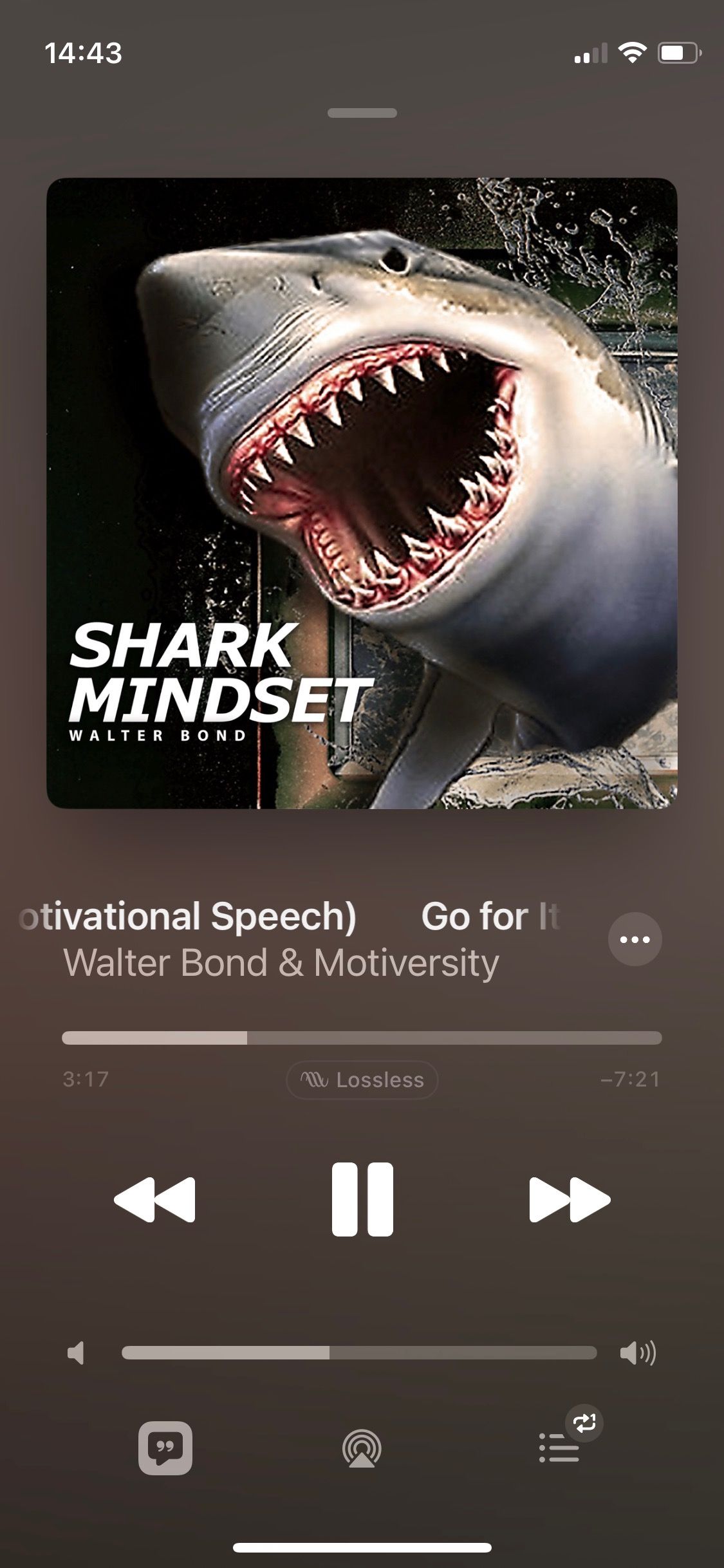 اسکرین شات سخنرانی های انگیزشی Apple Music Shark Mindset