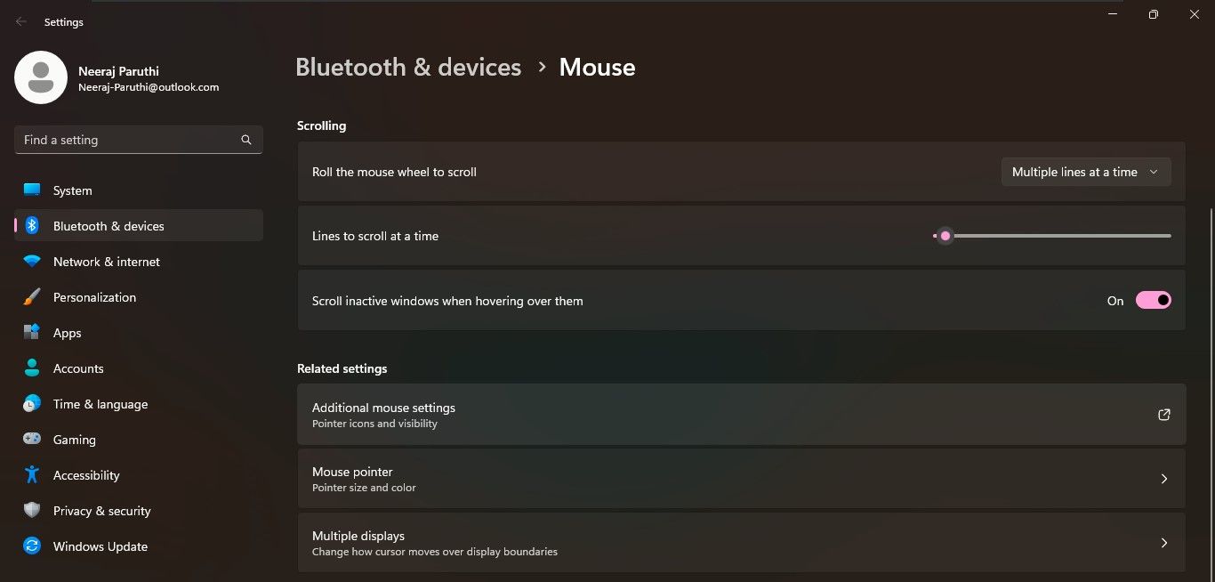 Select Additional Mouse Settings Under Related Settings
