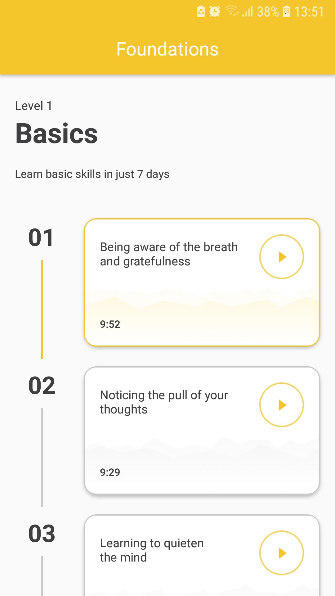 Serenity basics meditation mobile app