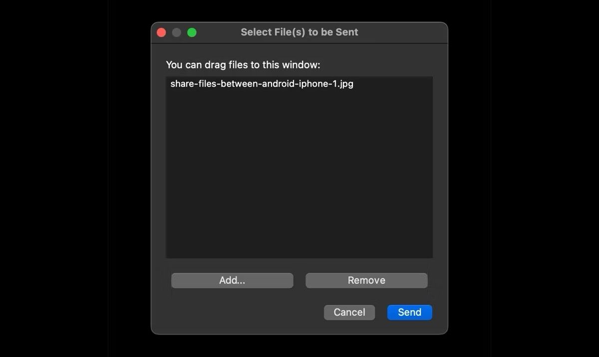 berbagi file antara android mac mengirim file