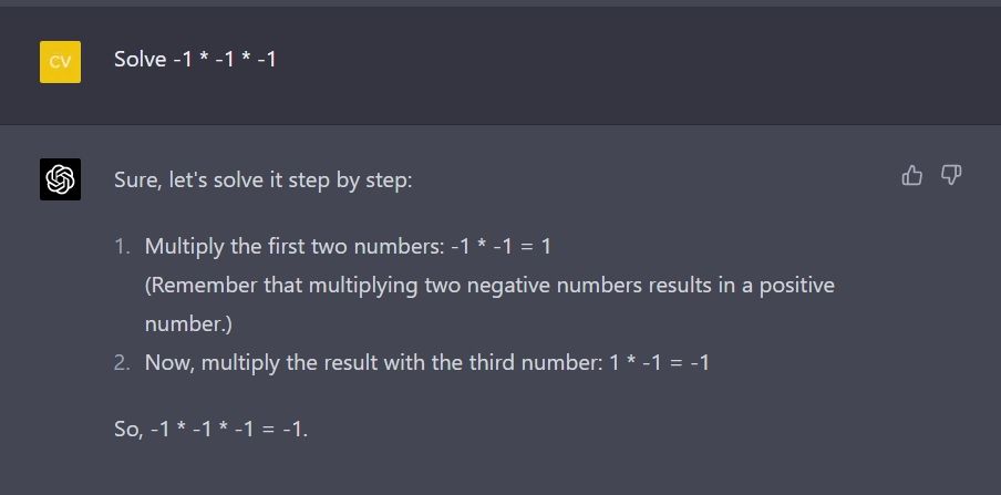 ChatGPT aritmatika sederhana