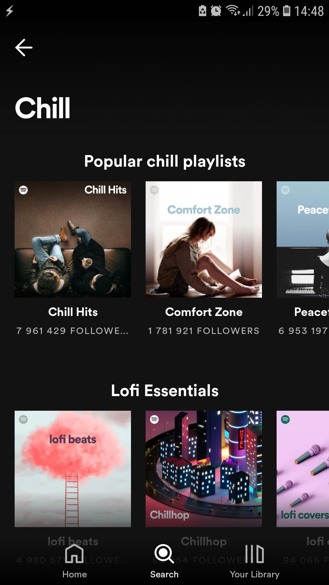 اپلیکیشن موبایل اسپاتیفای chill music