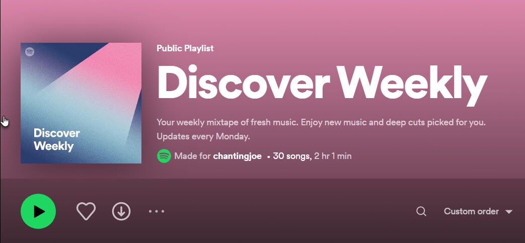 هفته نامه Spotify Discover