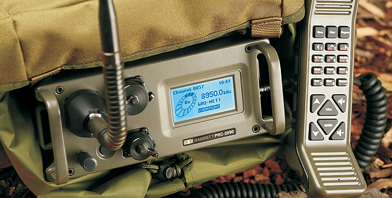 An image of military gear, including a radio and a remote