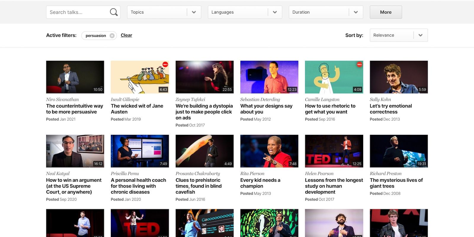 Persuasion Videos on Ted Talk