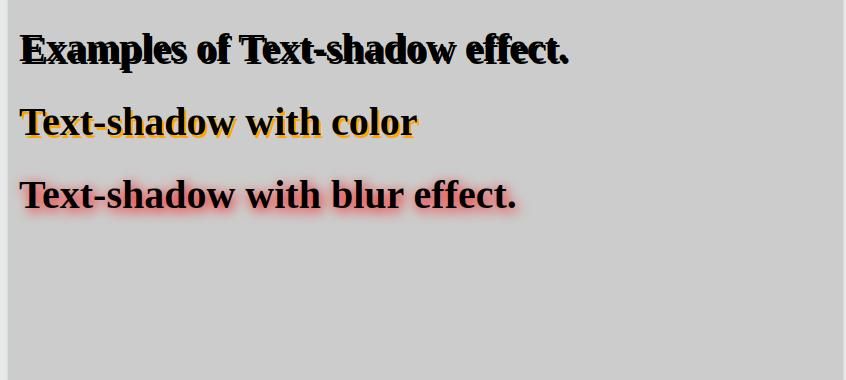 Text shadow effect on text