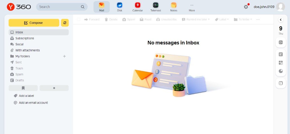 The Home Page of Yandex Mail
