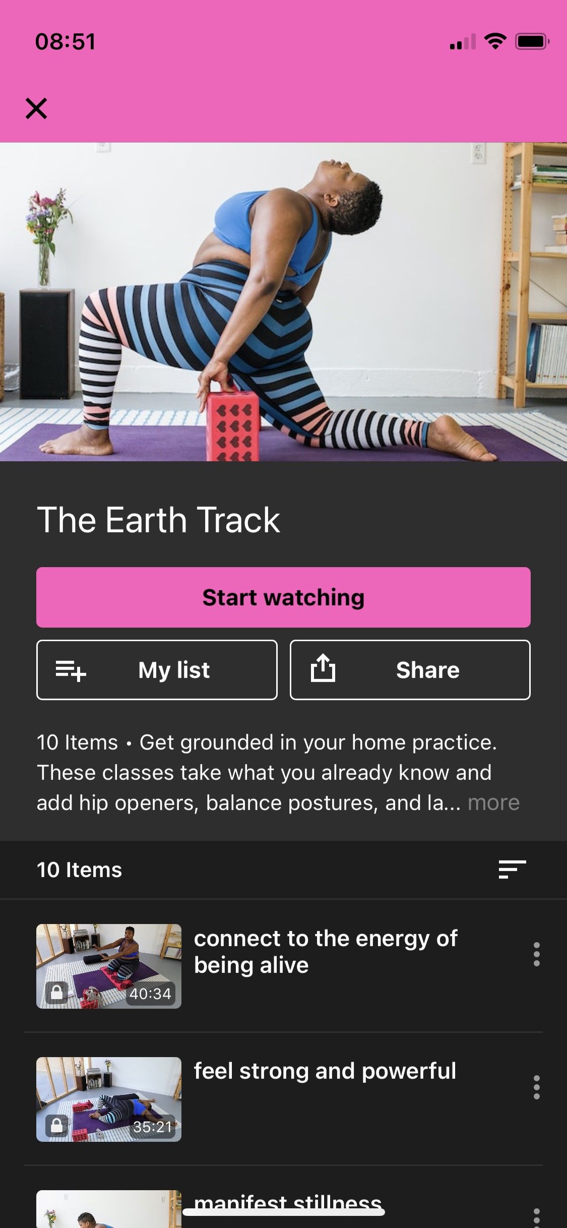 The Underbelly Yoga App screenshot - a safe space for all bodies