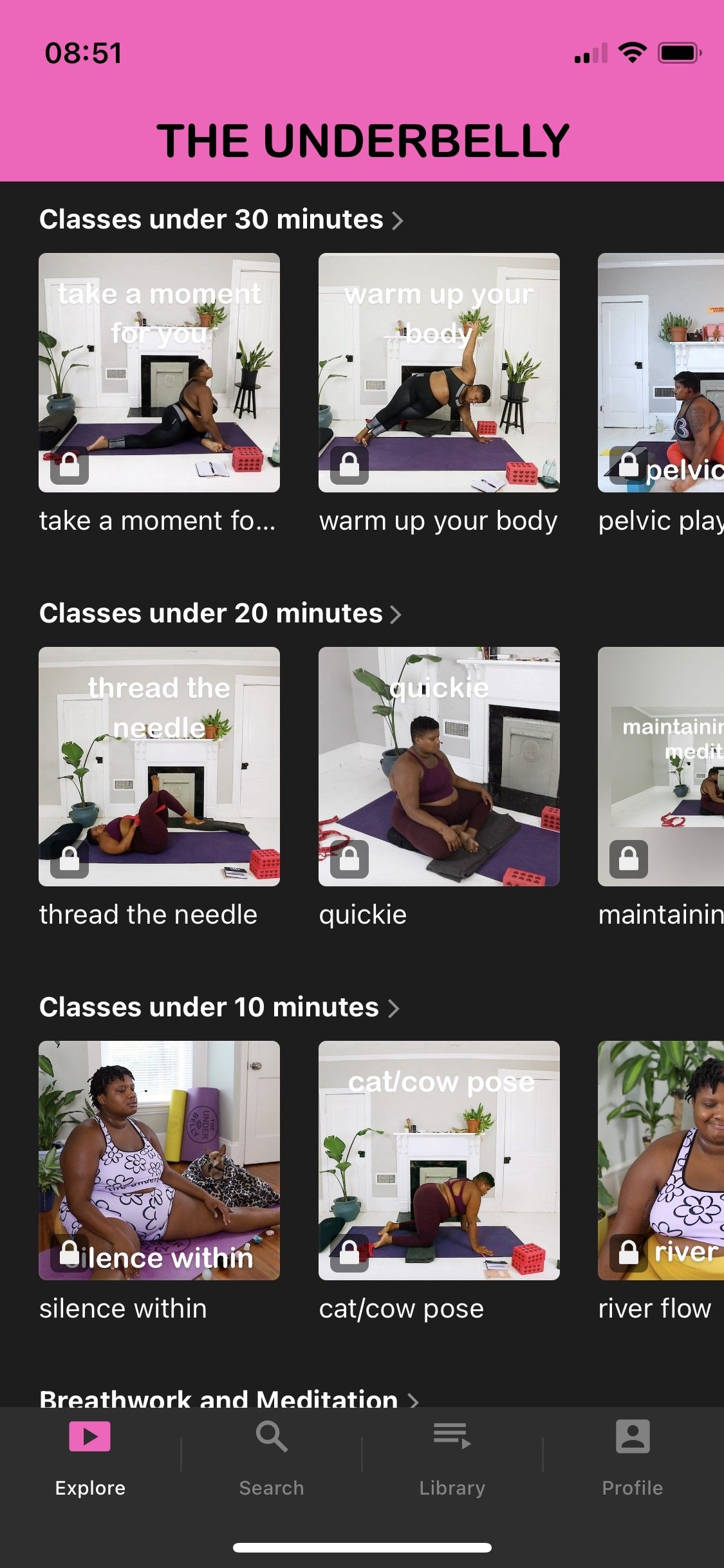The Underbelly Yoga App screenshot