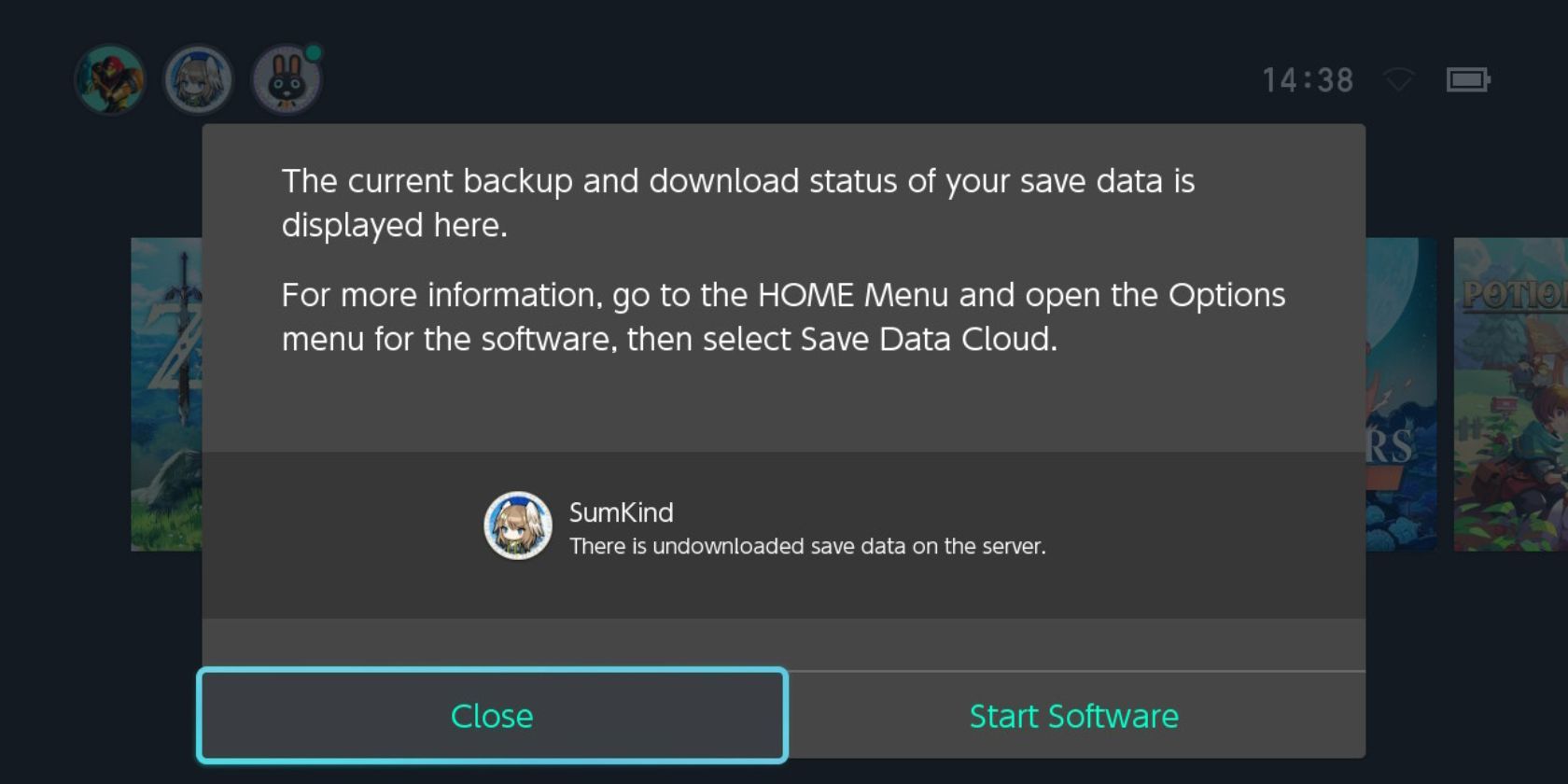 There is undownloaded save data on the server error message Nintendo Switch