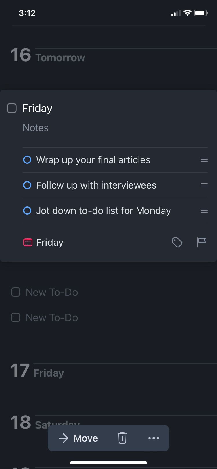 Things 3 app Friday list
