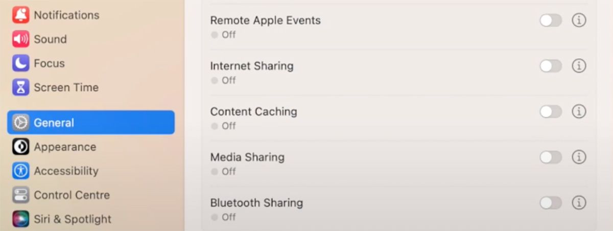Turning on Media Sharing on a MacBook Pro