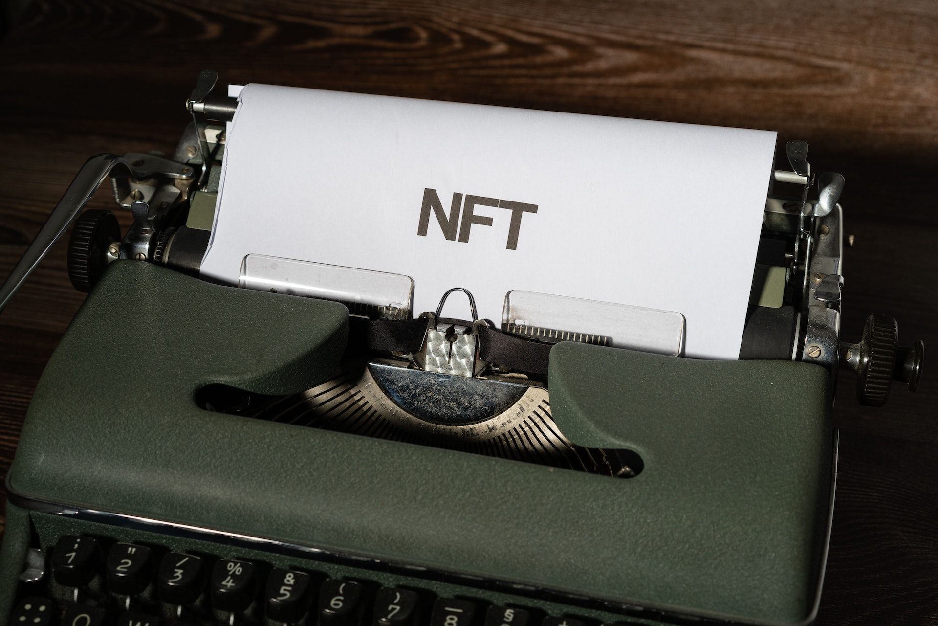 Typewriter with NFT typed on Paper