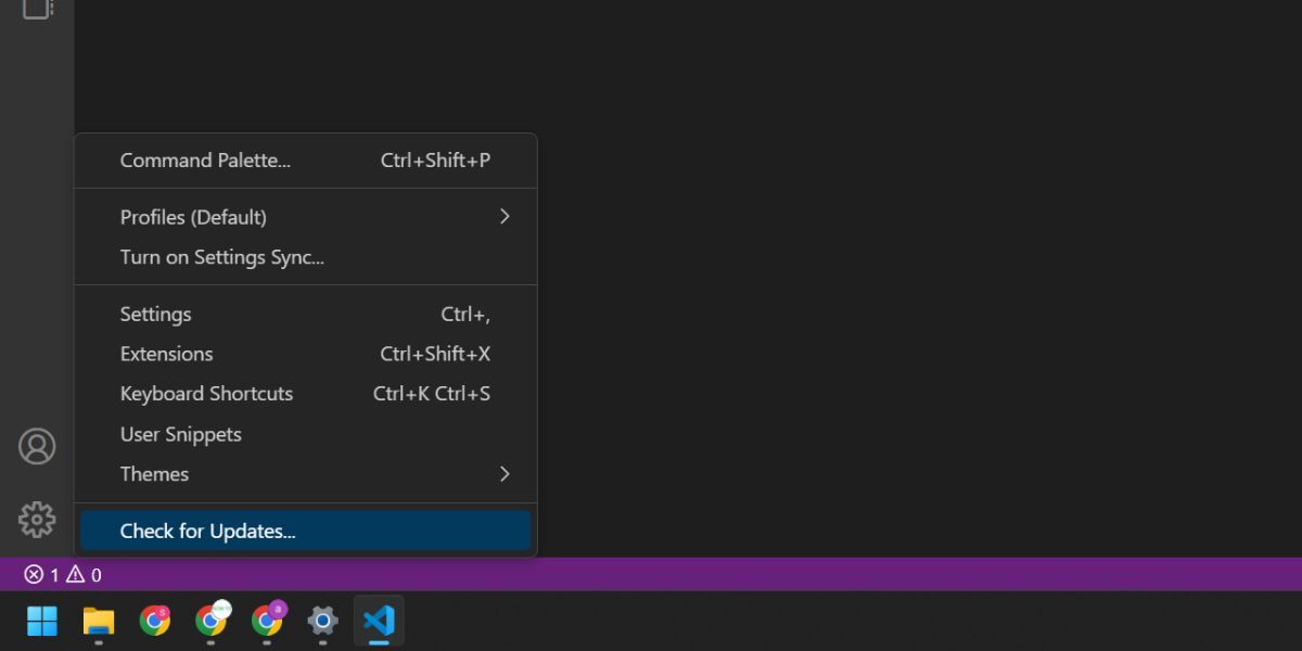 Update the Visual Studio Code