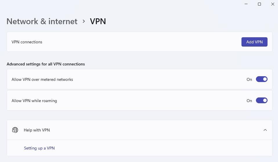 Pengaturan VPN