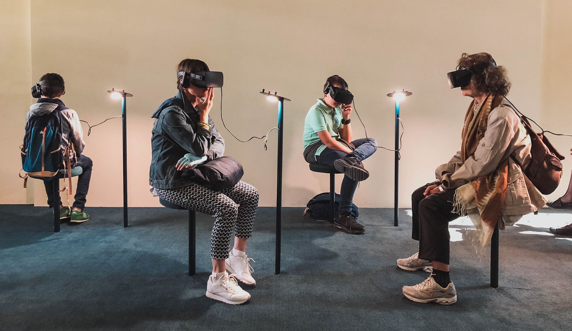 group of individuals wearing virtual reality headsets 