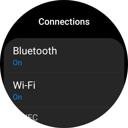connection settings on Galaxy Watch 5