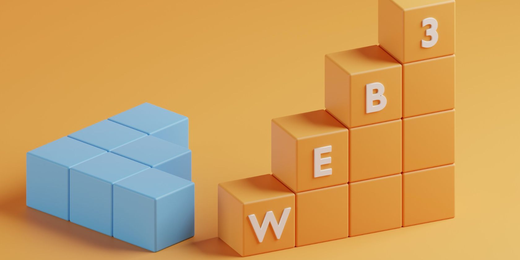 digital graphics of web3 spelled in building blocks