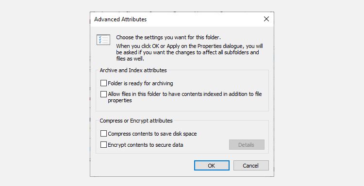 windows 10 menu atribut folder lanjutan