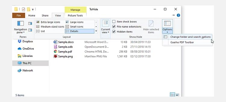 windows 10 mengubah folder dan opsi pencarian