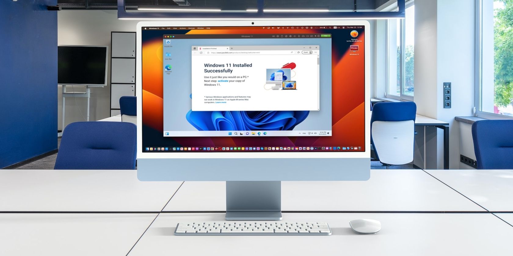 Windows 11 running on an iMac with Parallels Desktop