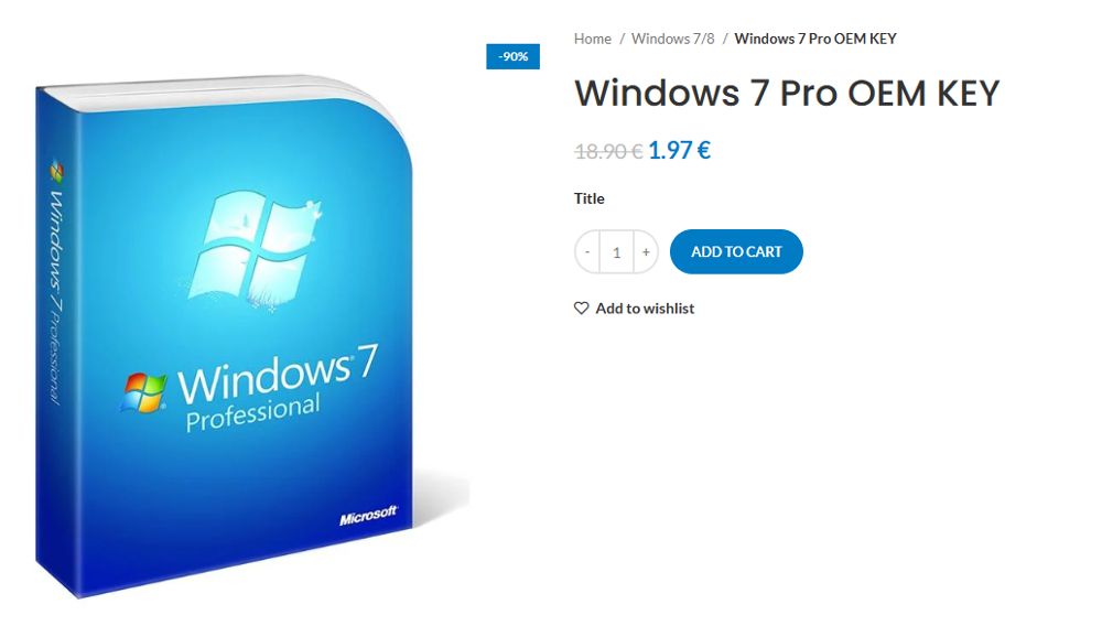 Comprar clave de Windows 7 en línea
