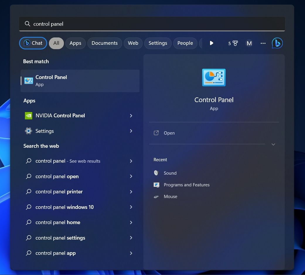 screenshot of windows start menu 