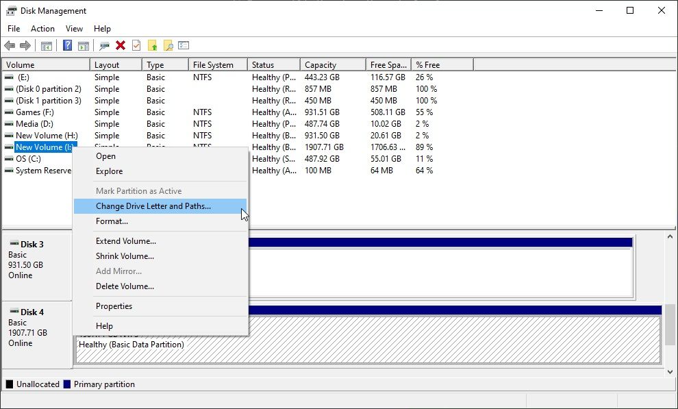 manajemen disk windows mengubah opsi jalur drive