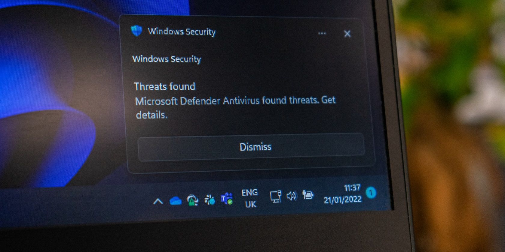 A Windows Security notification 