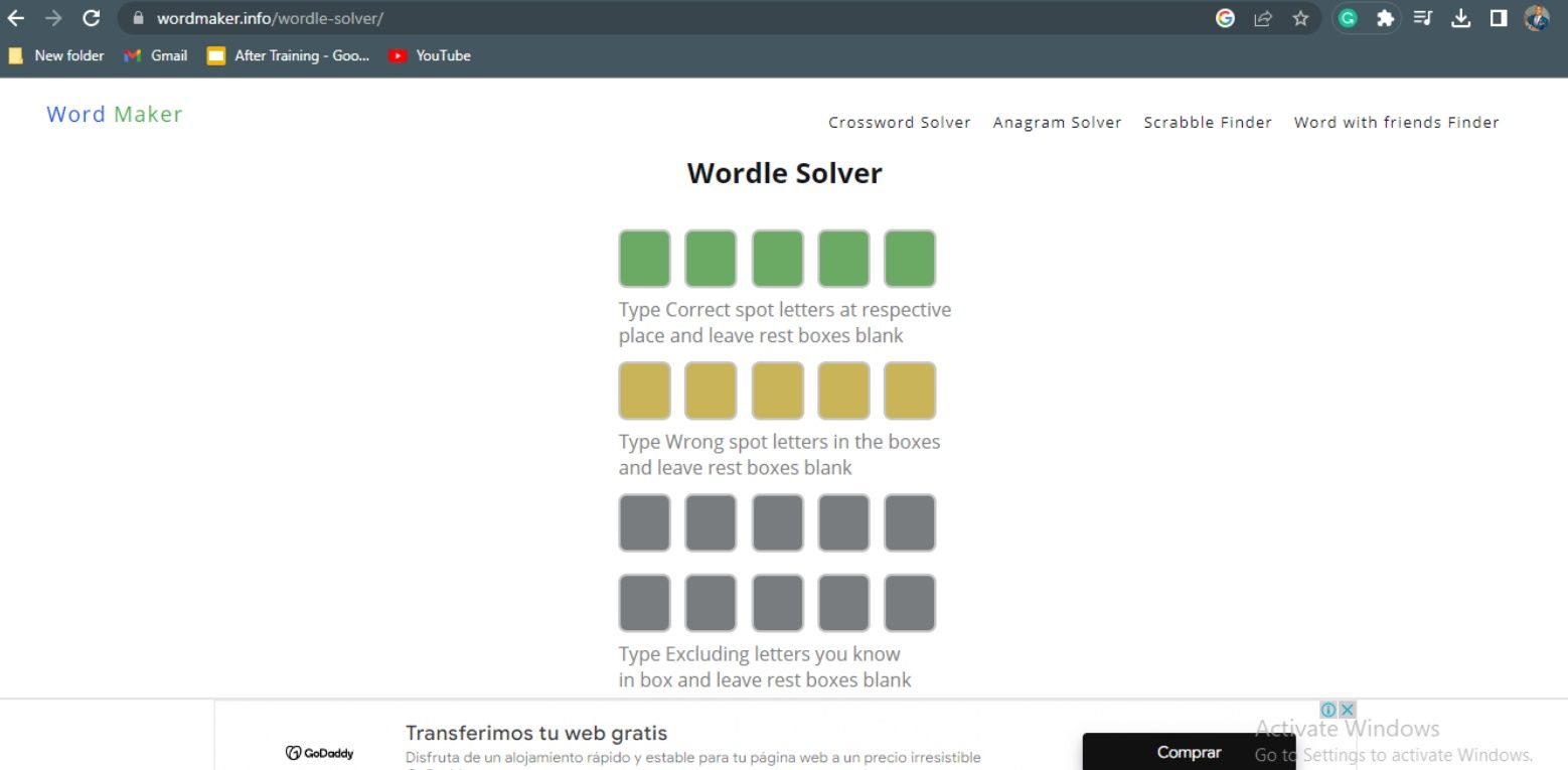 Word maker webpage screenshot