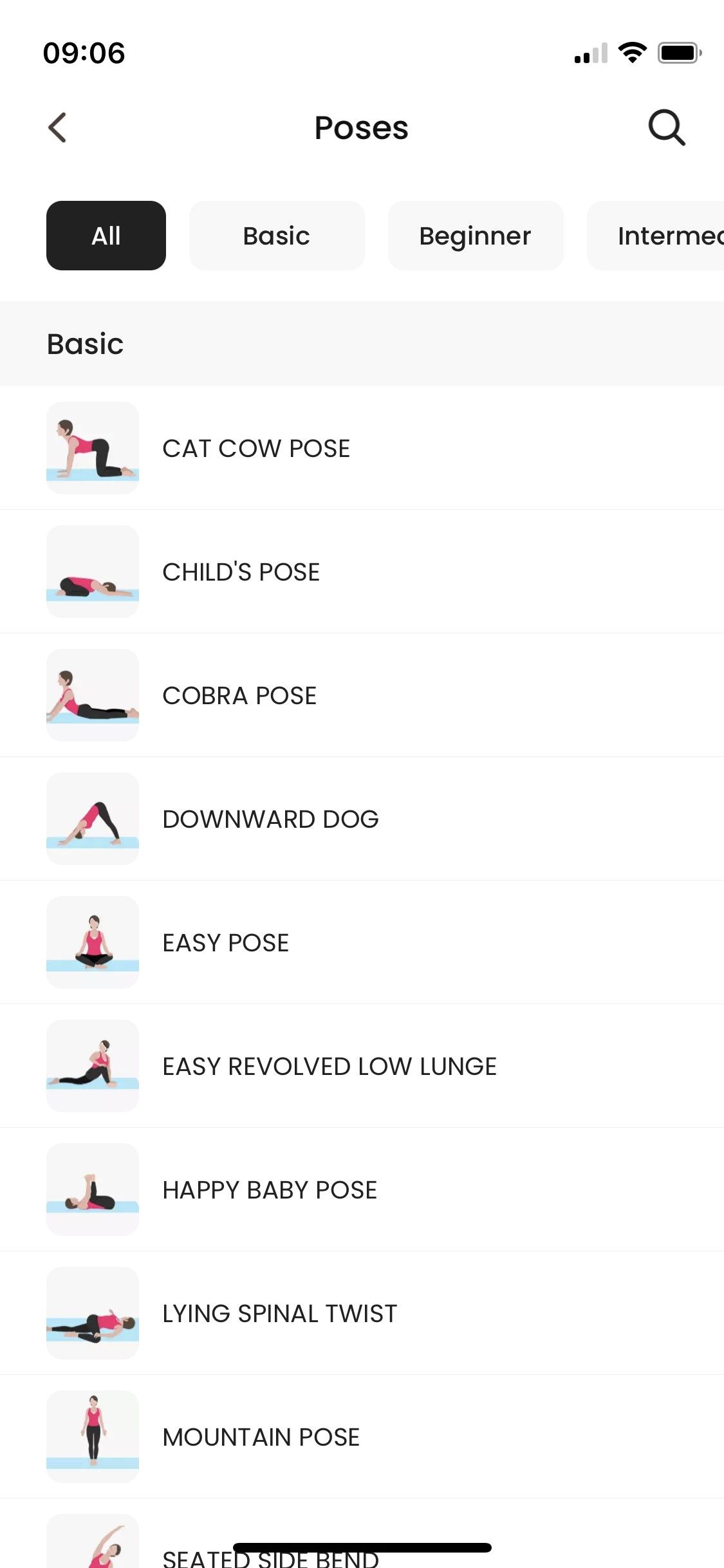 Yoga for Beginners - poses library