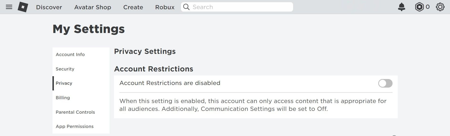 Roblox Account Restrictions