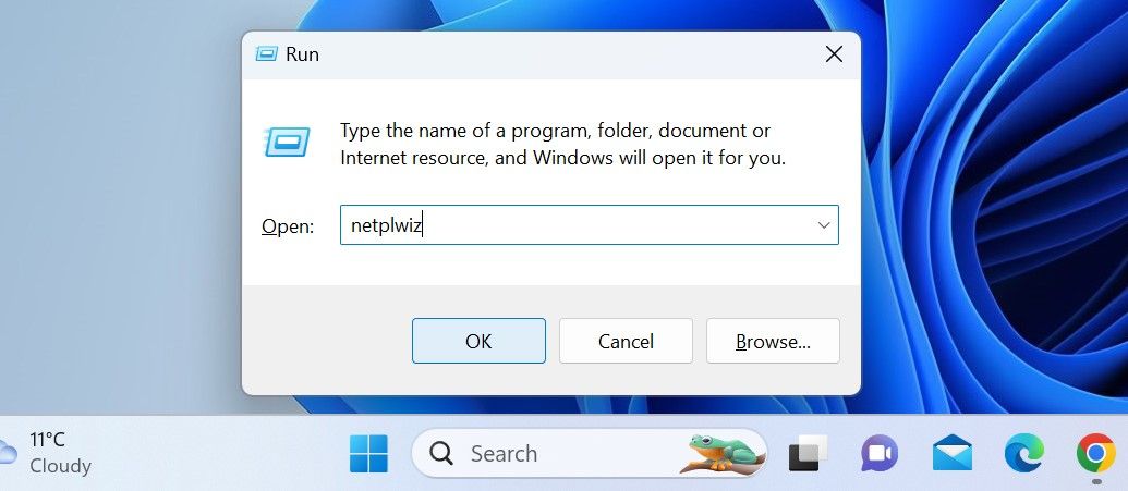 Chạy lệnh Netplwiz trong Windows Run Command