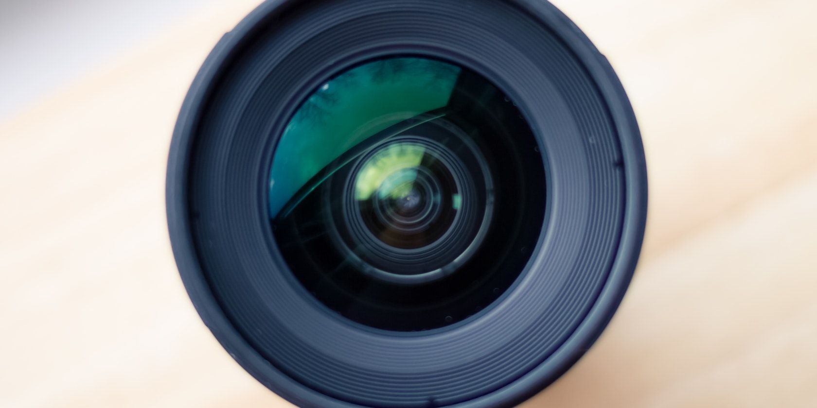 A black camera lens