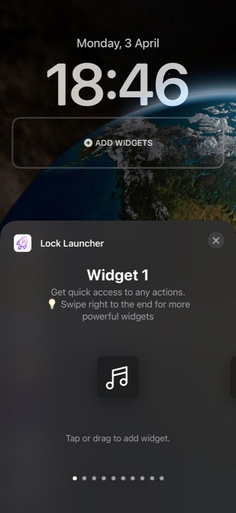 افزودن ویجت Lock Launcher به صفحه قفل آیفون