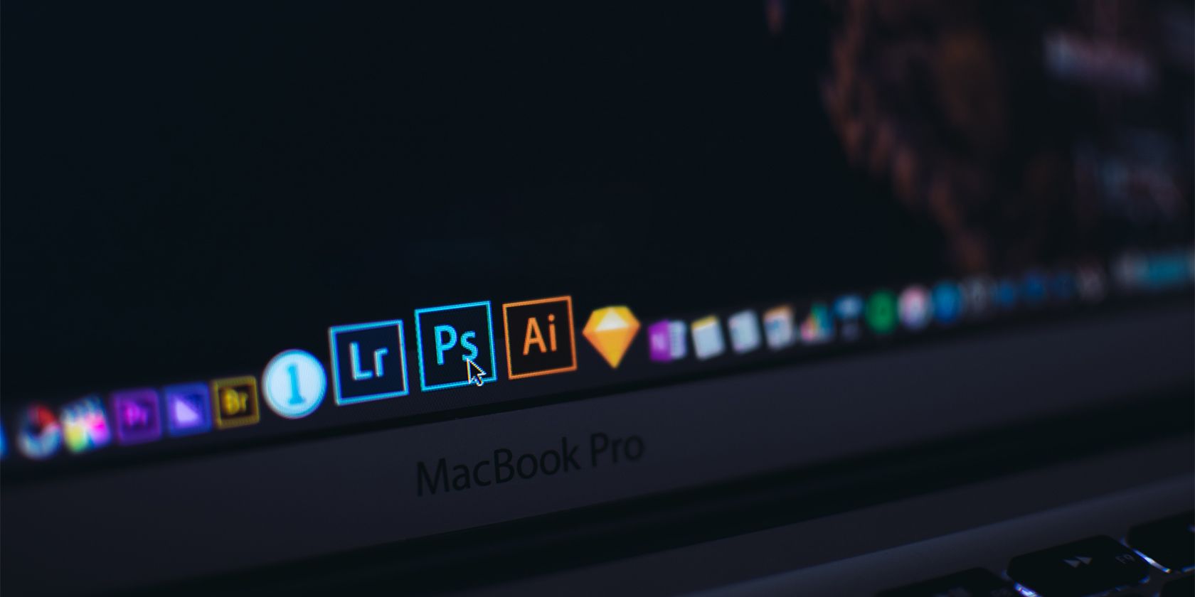 Adobe apps on a MacBook Pro