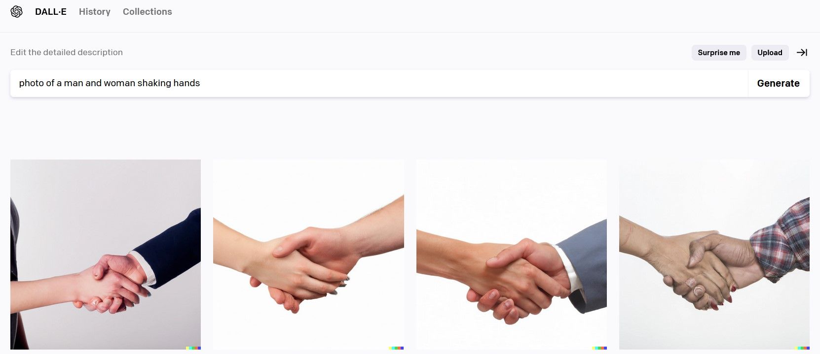 AI Images of People Shaking Hands on DALL-E