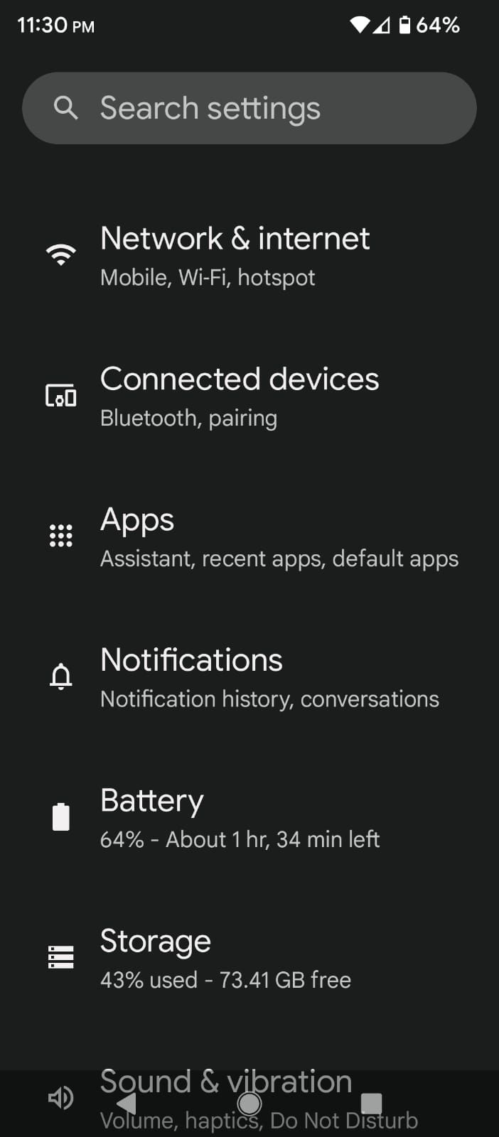 All Android Settings including Apps Settings