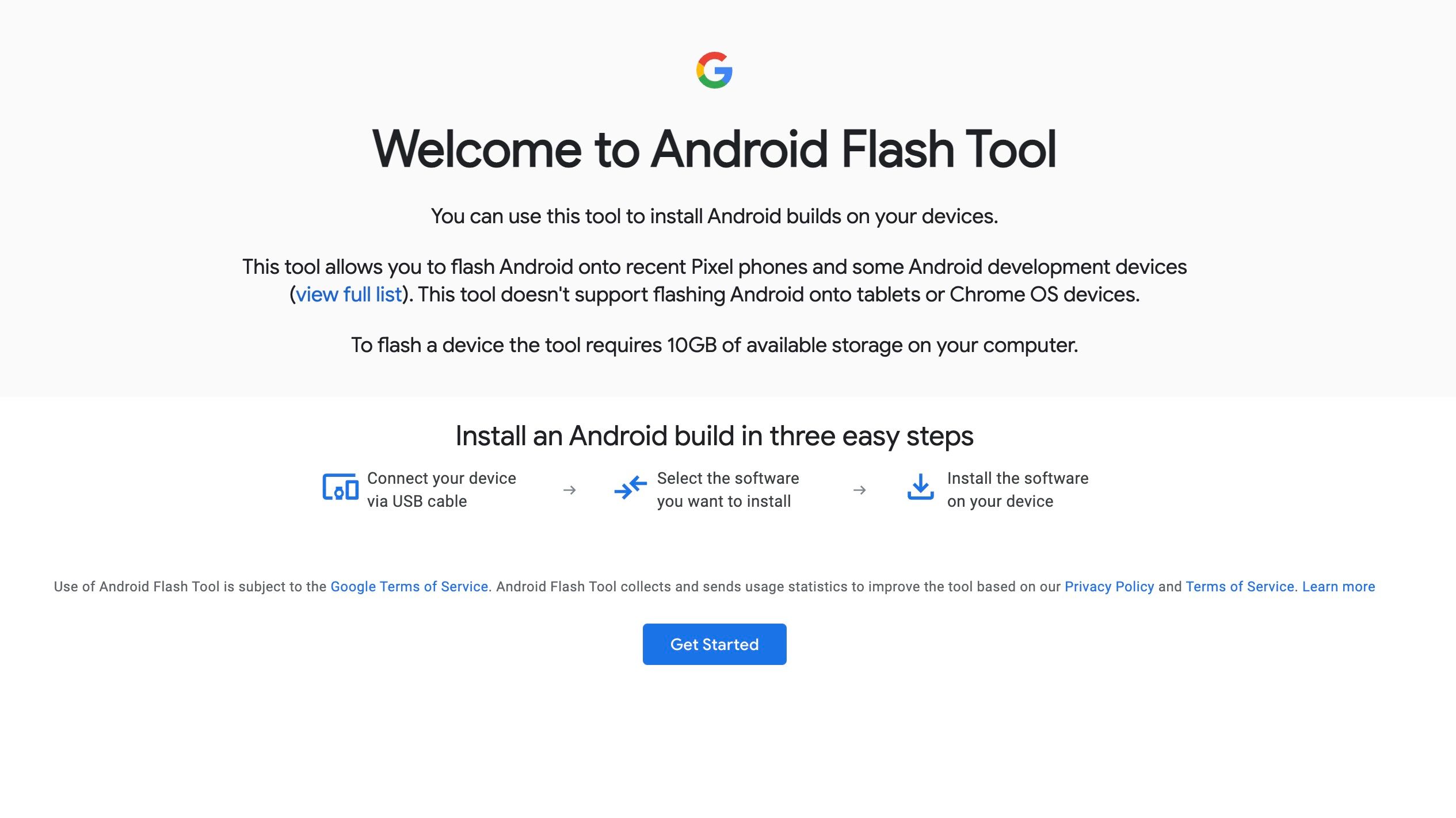 halaman Alat Flash Android