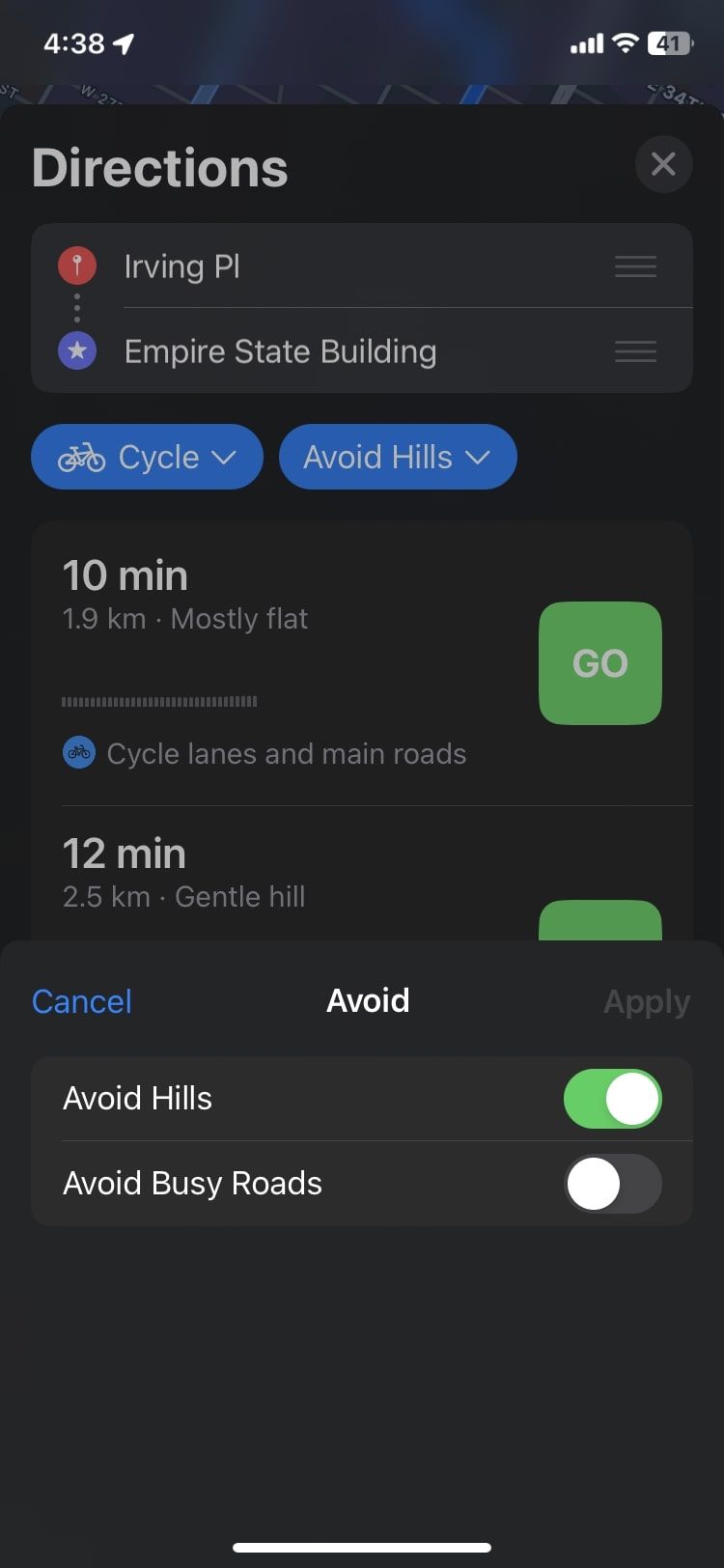 How to Get Cycling Directions in Apple Maps