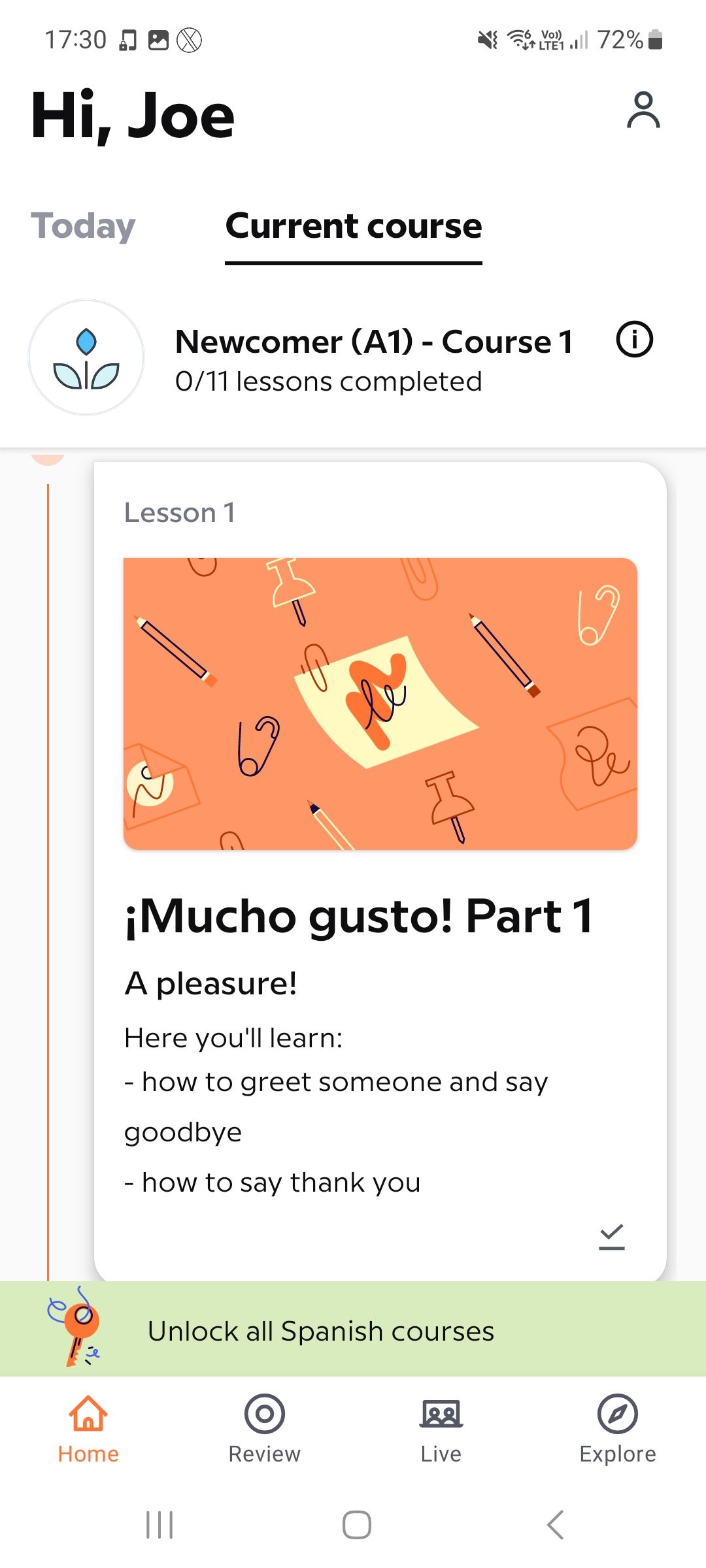 Babbel Courses Page Structured Lessons