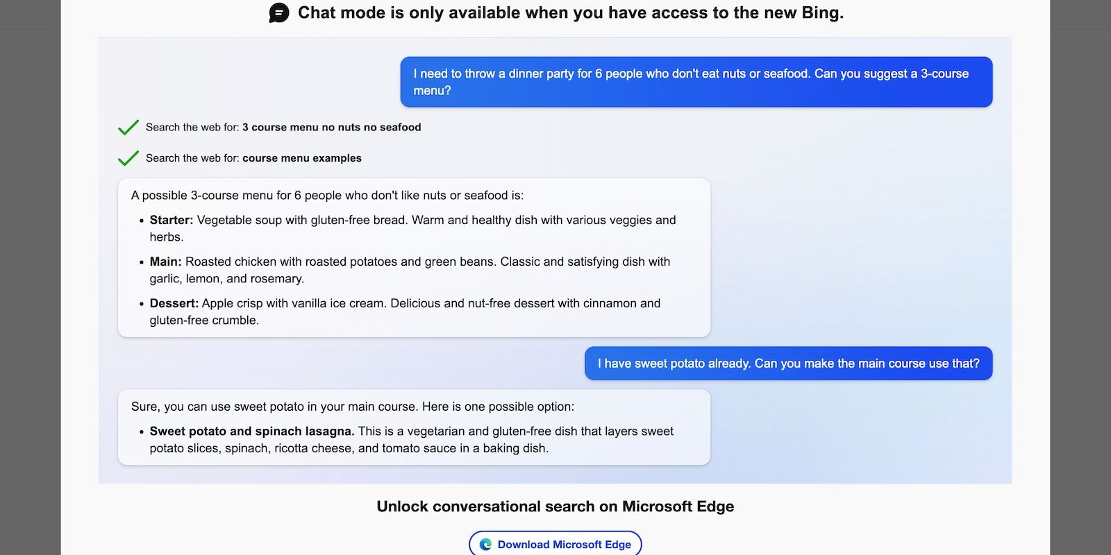 Bing Asking User to Download Microsoft Edge