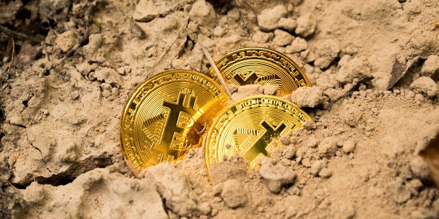 Bitcoins dug into the ground