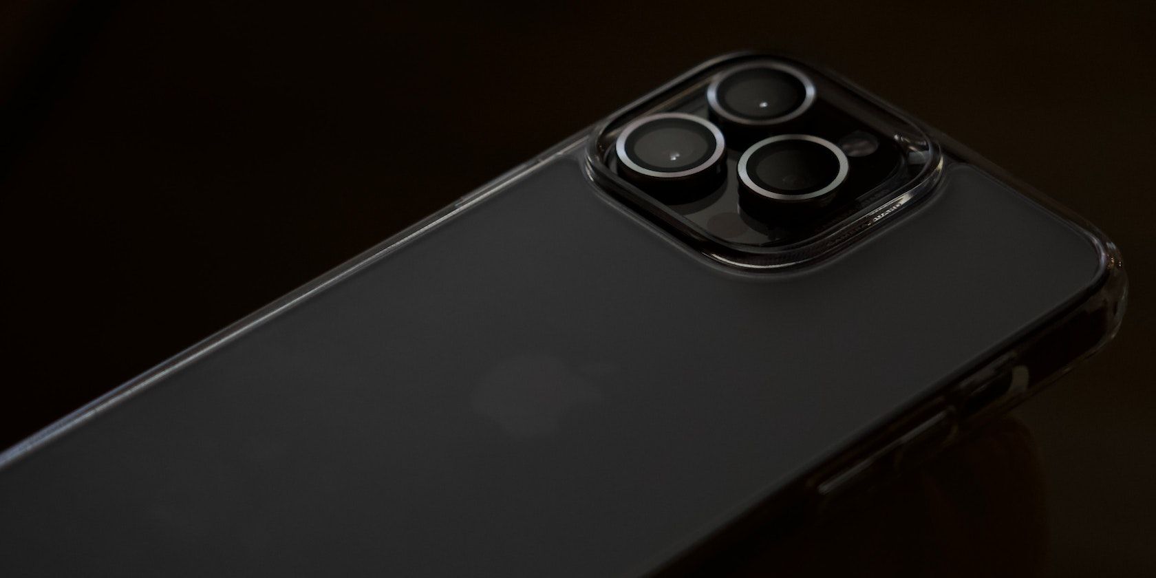 Black iPhone on a black background