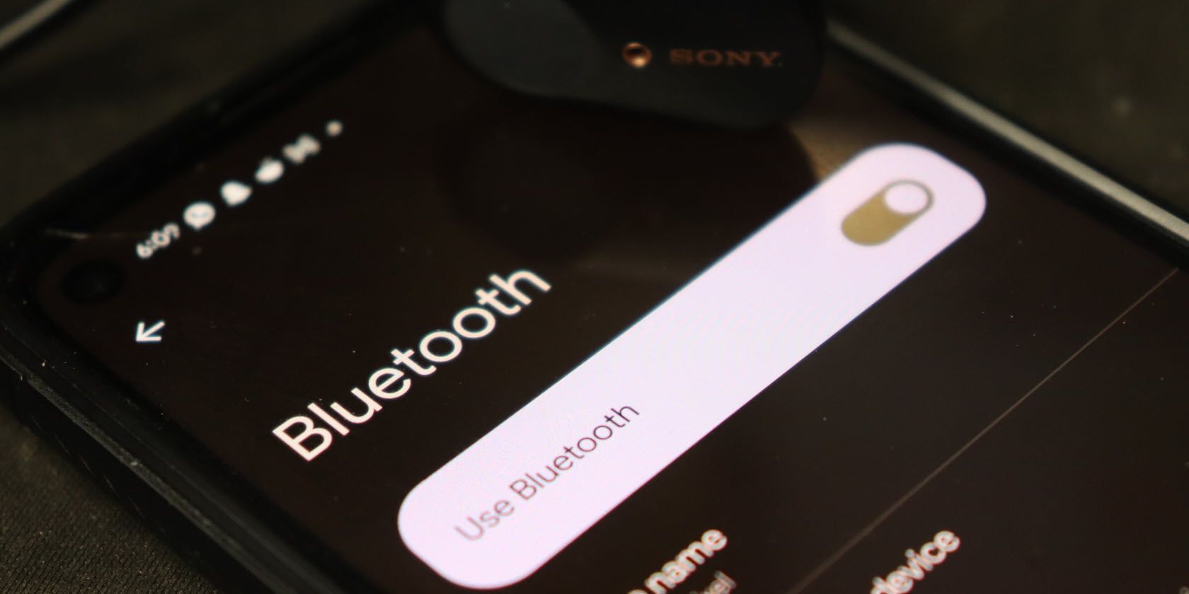 Photo showing the Bluetooth option on a Pixel 4a