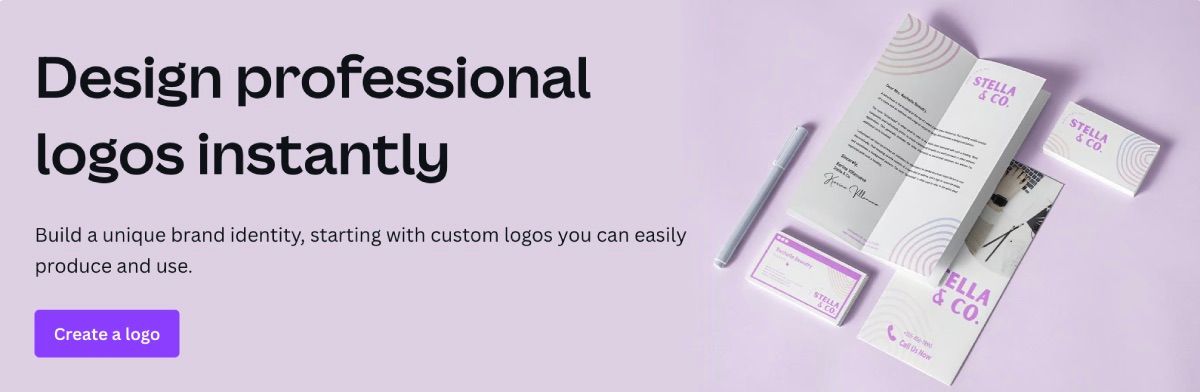 Canva Logo ad with Create a Logo button